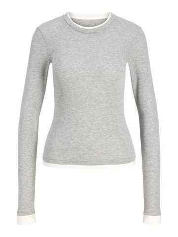 JJXX - Henna Str LS Contrast Tee - Light Grey Melange