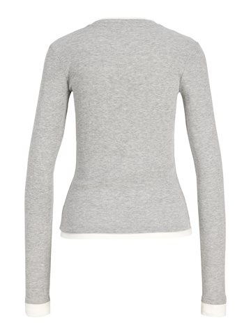 JJXX - Henna Str LS Contrast Tee - Light Grey Melange