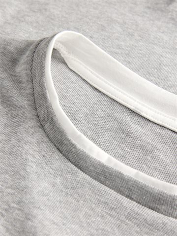 JJXX - Henna Str LS Contrast Tee - Light Grey Melange