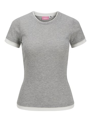 JJXX - Henna Str SS Contrast Tee - Light Grey Melange