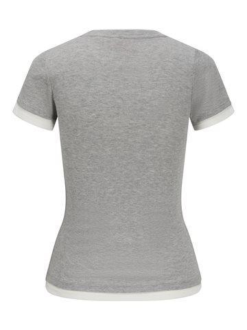 JJXX - Henna Str SS Contrast Tee - Light Grey Melange