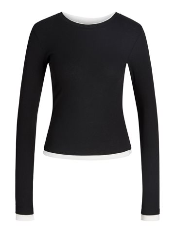 JJXX - Henna Str LS Contrast Tee - Black
