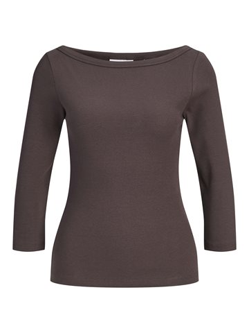 JJXX - Fifi Str 3/4 Boatneck Top - Seal Brown
