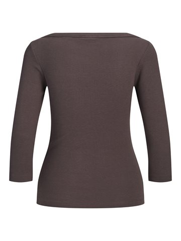 JJXX - Fifi Str 3/4 Boatneck Top - Seal Brown