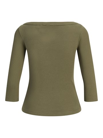 JJXX - Fifi Str 3/4 Boatneck Top - Burnt Olive