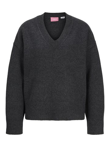 JJXX - Elsa V-Neck Knit - Dark Grey Melange