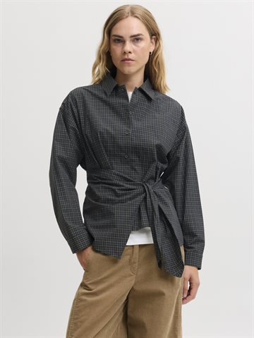 JJXX - Viola Poplin Ls Wrap Tie Shirt - Black Moss Green