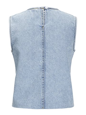 JJXX - Maggie Cut Off Denim Top - Light Blue Denim