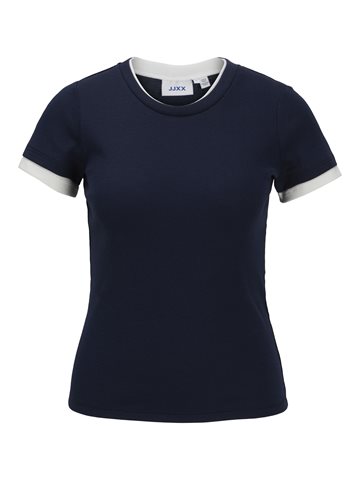 JJXX - Henna Str SS Contrast Tee - Navy Blazer