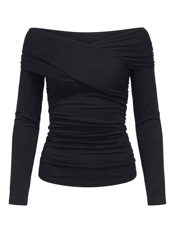 Object - Levih Ls Cross Over Top - Black