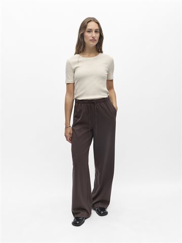 Object - Lisa Mw Tie Wide Pant - Seal Brown