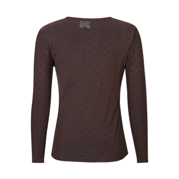 Liberté - Mesh Ls Tshirt Dot - Brown Medium Dot