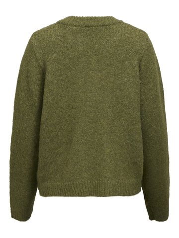 Object - Melea Ls Knit Pullover - Olive Melange