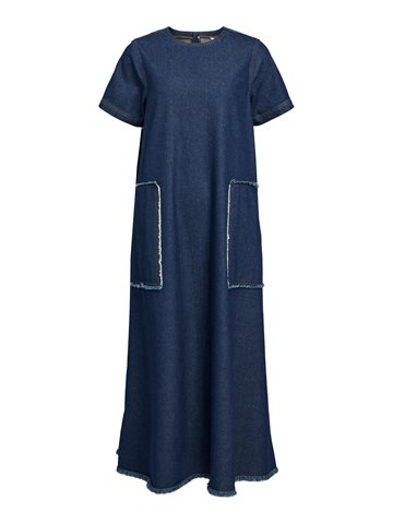 Object - Harlow S/S Long Dress - Blue Denim 