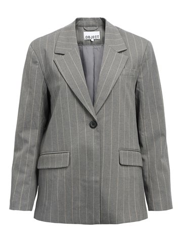 Object - Lisa Blazer - Medium Grey Melange Humus Pins
