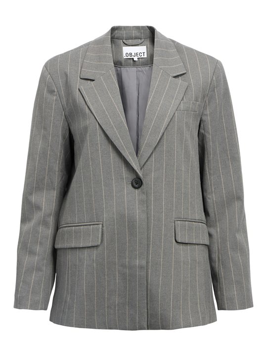 Object - Lisa Blazer - Medium Grey Melange Humus Pins
