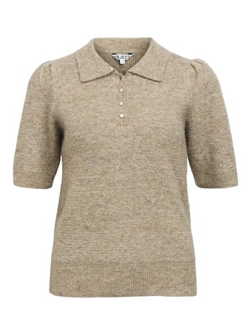 Object - Janine Ss Knit Polo - Morel Melange