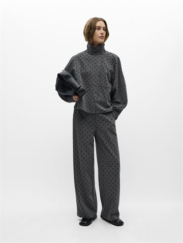 Object - Maxine Hw Pant - Gunmetal Black Dots