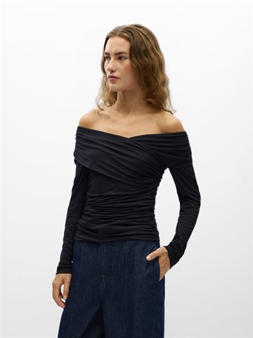 Object - Levih Ls Cross Over Top - Black