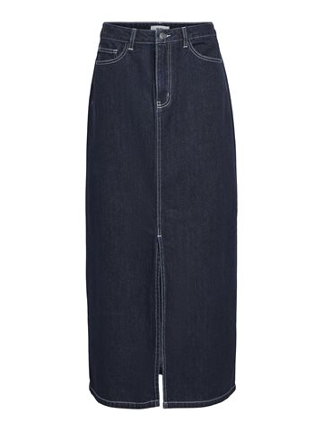 Object - Lea Mw Denim Long Skirt - Mørkeblå 
