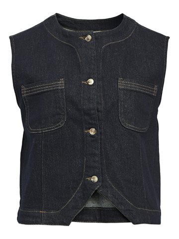 Object - Camilla Denim Waistcoat - Dark Blue Denim