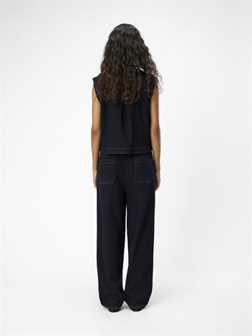Object - Camilla Denim Mw Loose Pant - Dark Blue Denim 