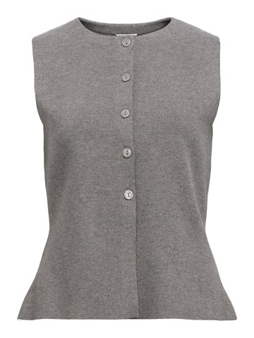 Object - Reynard Knit Vest - Medium Grey Melange
