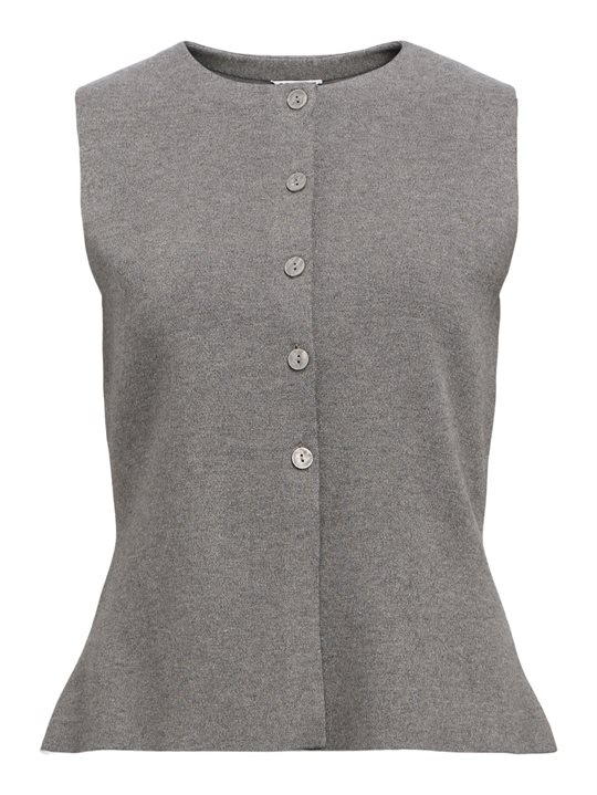 Object - Reynard Knit Vest - Medium Grey Melange