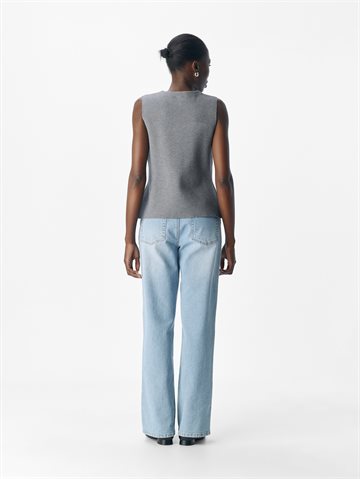 Object - Reynard Knit Vest - Medium Grey Melange