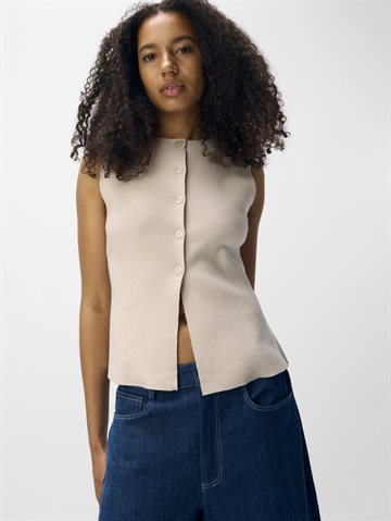Object - Reynard Knit Vest - Silver Gray