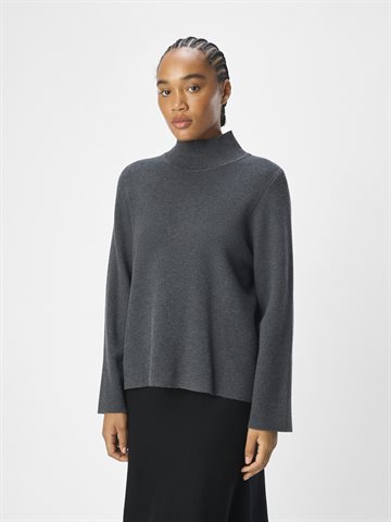 Object - Reynard Square Sleeve Pullover - Dark Grey Melange