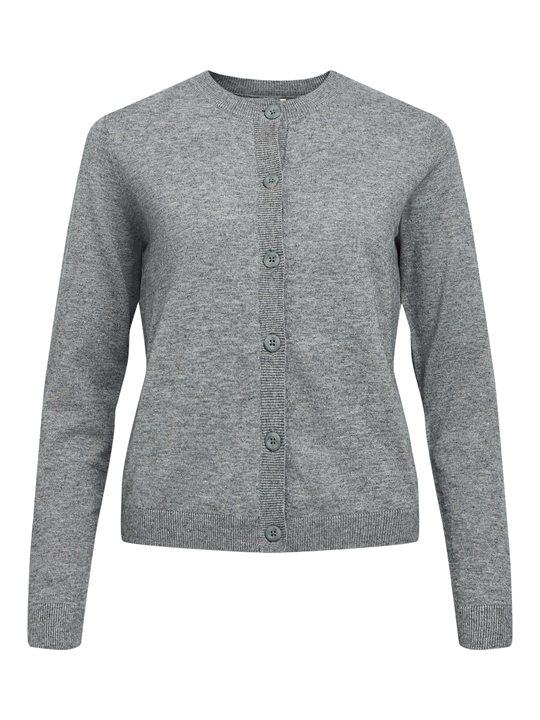 Object - Thess Ls Short Cardigan - Medium Grey Melange