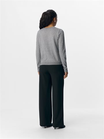 Object - Thess Ls Short Cardigan - Medium Grey Melange