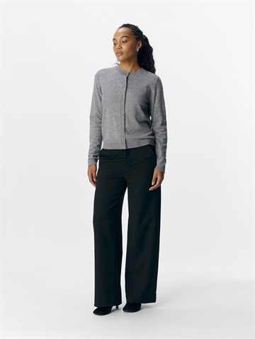 Object - Thess Ls Short Cardigan - Medium Grey Melange
