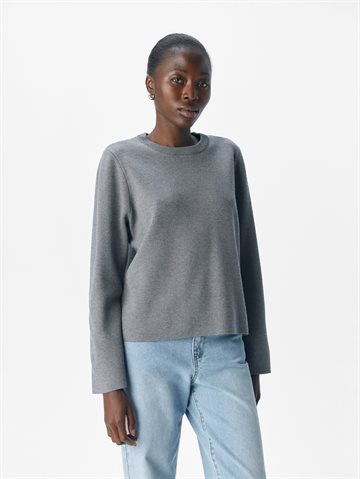 Object - Reynard O-Neck Pullover - Medium Grey Melange