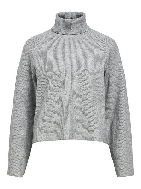 Object - Viola Ls Rollneck Knit - Grey Melange