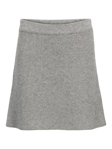 Object - Viola Mw Short Knit Skirt - Grey Melange
