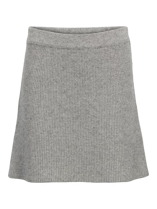 Object - Viola Mw Short Knit Skirt - Grey Melange