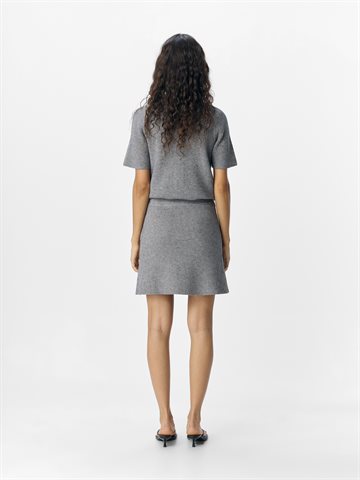 Object - Viola Mw Short Knit Skirt - Grey Melange