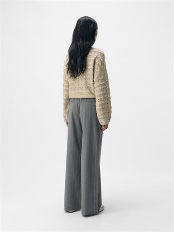 Object - Lisa Wide Pant - Medium Grey Melange Humus Pins