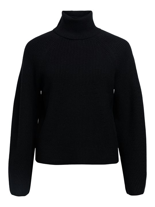 Object - Viola Ls Rollneck Knit - Black