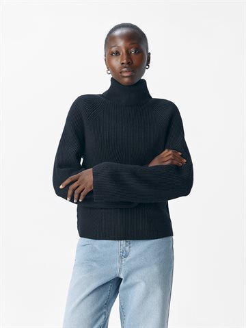 Object - Viola Ls Rollneck Knit - Black