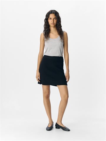 Object - Viola Mw Short Knit Skirt - Black