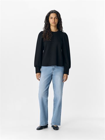 Object - Andrea Ls O-Neck Top - Black