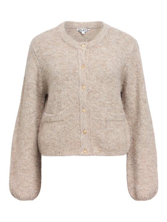 Object - Saggia LS Knit Cardigan - Humus Melange