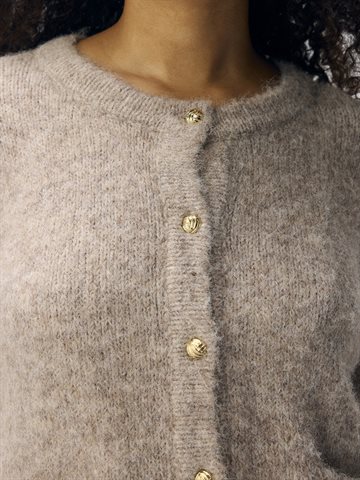 Object - Saggia LS Knit Cardigan - Humus Melange
