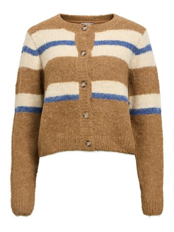Object - Galia Ls Knit Cardigan - Tannin Melange