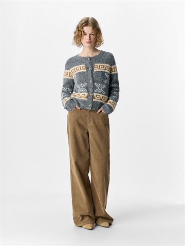 Object - Galia Ls Knit Cardigan - Medium Grey Melange