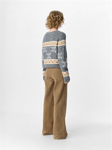 Object - Galia Ls Knit Cardigan - Medium Grey Melange