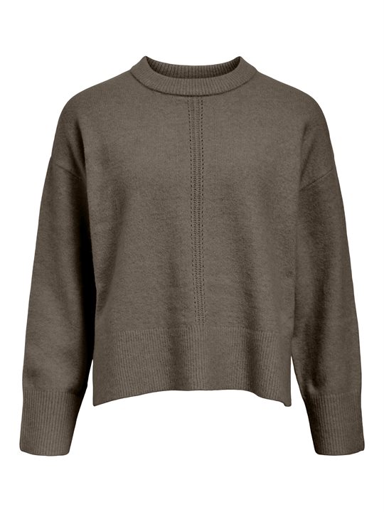 Object - Juno Ls O-Neck Knit - Morel Melange